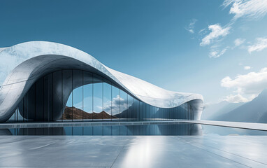 Minimalist modern art building space structure