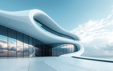 Minimalist modern art building space structure