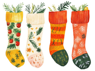 Colorful and Cheerful Christmas Socks Created with a Child’s Imagination