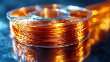 a roll of orange wire