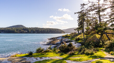 Obraz premium Scenic Coastal View of Galiano Island in British Columbia Canada