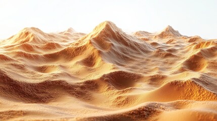 a sand hill with a white background