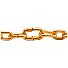 Obraz premium Golden Chain Links on Transparent Background