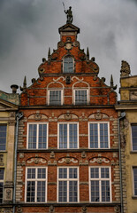 Fototapeta premium Gothic facades of ancient houses in the Old Town of Gdansk