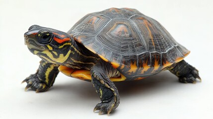 Obraz premium a turtle walking on a white background