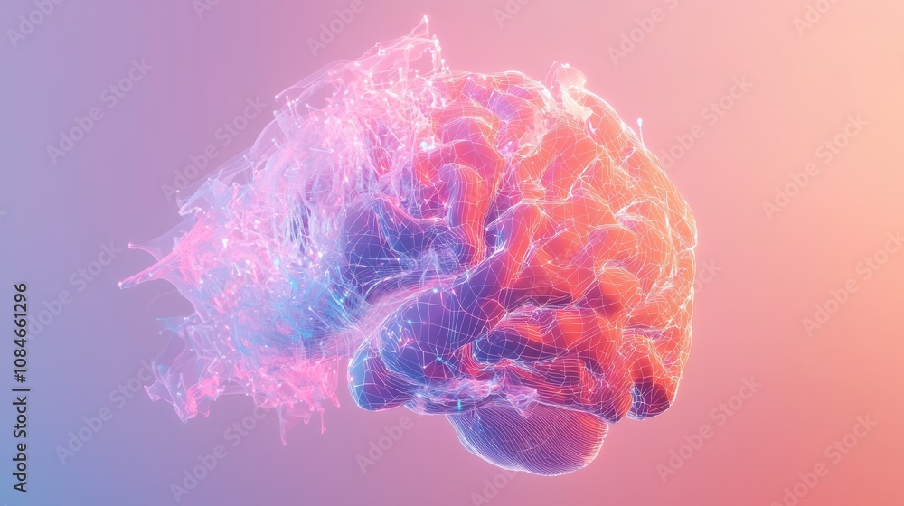 Poster innovative neural connectivity visualization digital art brain representation futuristic environment