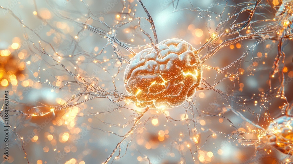 Poster neuroscience breakthrough brain activity visualization digital art abstract environment close-up per