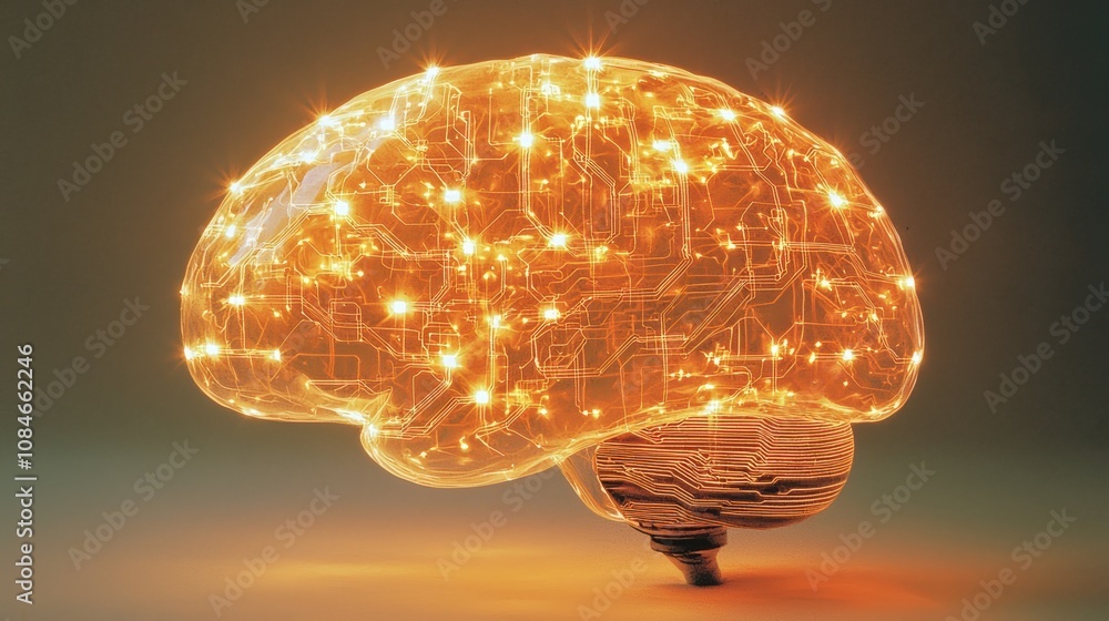 Poster exploring neural connections ai brain visualization technology lab digital art futuristic environmen