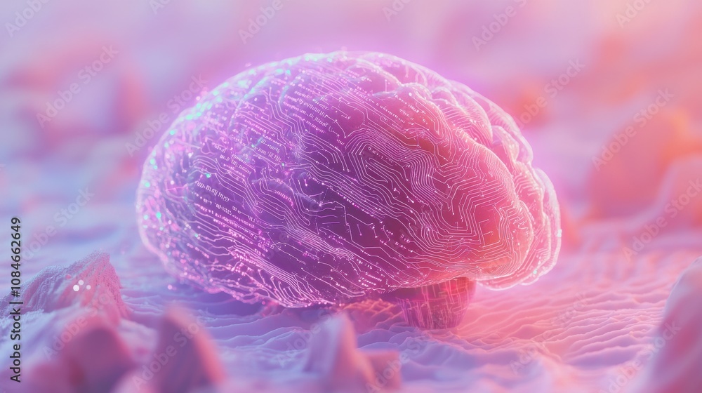 Poster innovative brain visualization science lab digital art abstract environment close-up view neurotechn