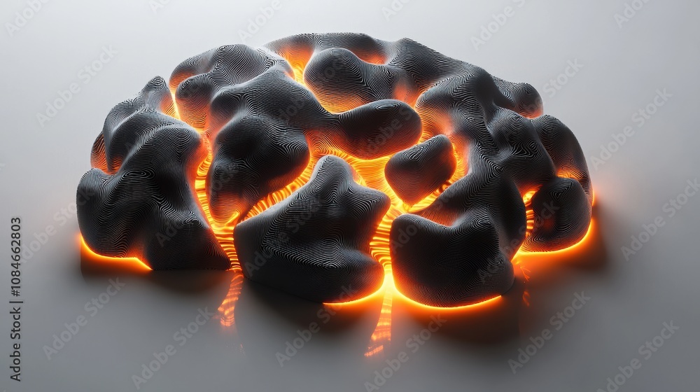 Poster exploring the intricacies of the human mind abstract brain design digital art futuristic environment
