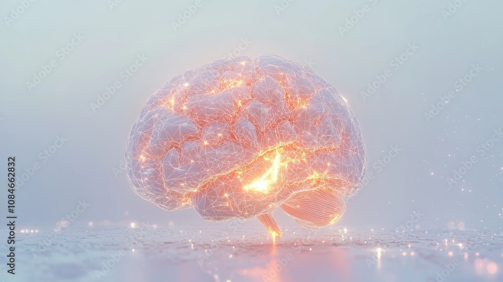Poster illuminating brain activity visualization digital realm 3d render futuristic environment abstract co