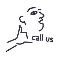 call us - vector icon illustration