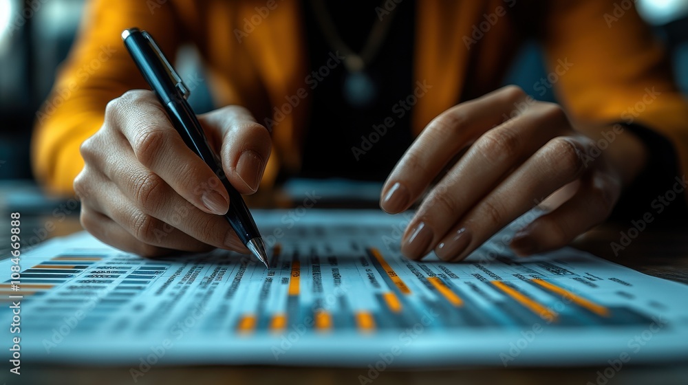 Poster businessman audit documents quality assessment management with a checklist business document evaluat