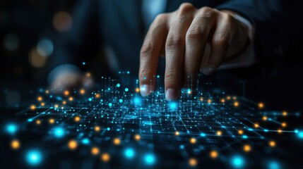 businessman hand touch the graph labor law attorney legal business concept internet technology planning buy real estate planning to buy property and choose the best financial liabilities concept