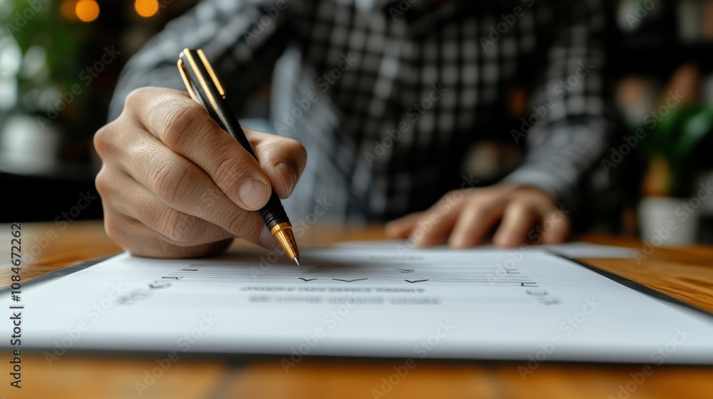 Aufkleber businessman puts a check mark in the online document concept of quality control certificate inspecti