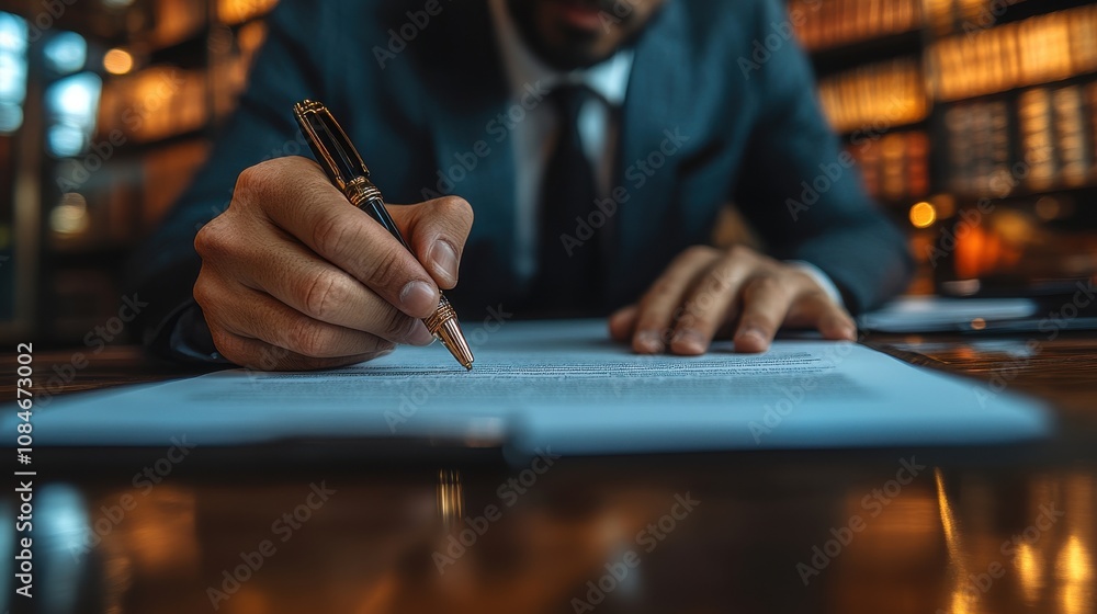 Poster businessman sign terms of use concept reading terms and conditions of website or service before clic