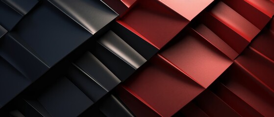 Wallpaper Modern abstract background with red and black metallic squares forming a geometric pattern
