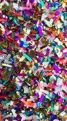 Fototapeta premium Colorful Confetti Background with Shiny Texture, Perfect for Celebrations, Events, Parties, or Creative Projects in a Bright and Vibrant Display of Festive Touches