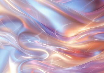 Obraz premium Elegant Creamy Waves with Holographic Shine