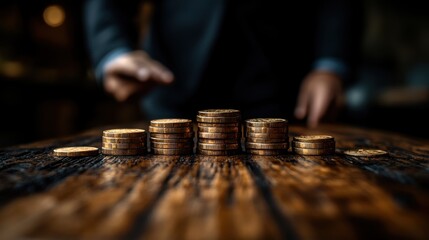 businessmen point to successful business growth plans ladder of success action planning and long term business goal