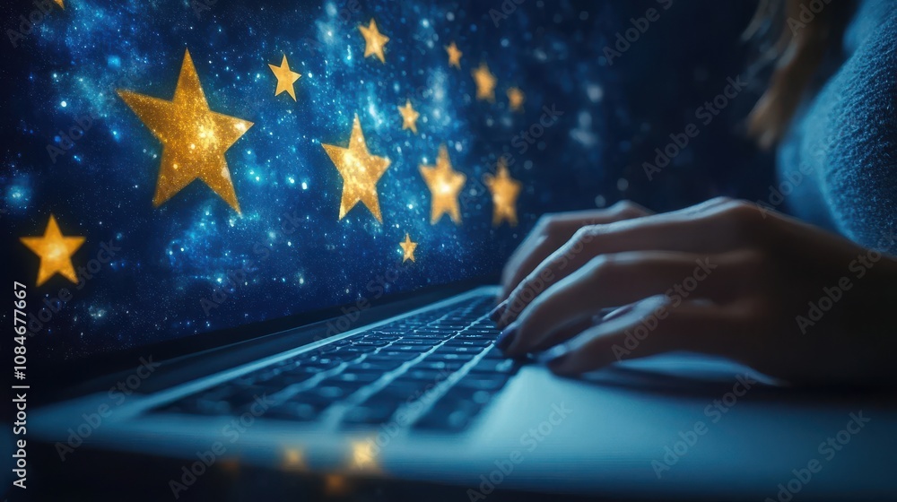 Poster client or consumer give rating to service experience on online application customer review satisfact