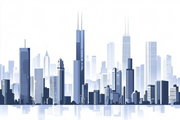 Fototapeta premium Silhouette of a Modern Cityscape: A Minimalist View