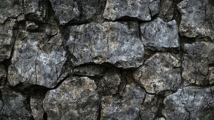 Obraz premium Close-up of a Rough Stone Wall Surface