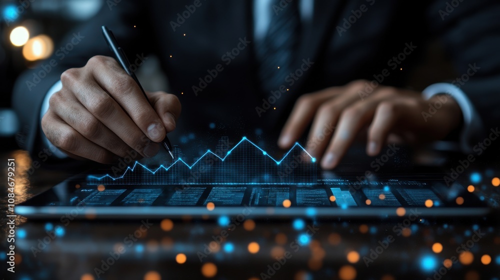 Poster cost and quality control business strategy and project management concept businessman working on dig