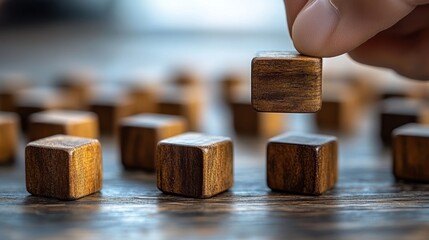 customer retention concept inbound marketing strategy attracting potential customers hand puts wooden cubes with magnet attracts customer icons on beautiful grey background and copy space loyalty