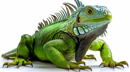 Obraz premium Green Iguana Lizard Close Up Photo