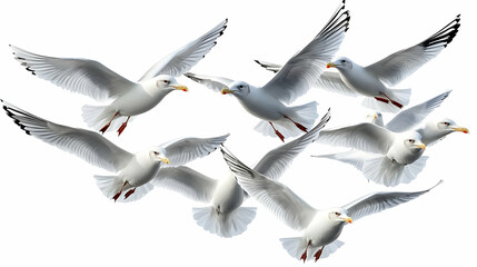 Flying Seagulls Illustration