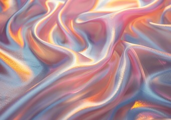 Obraz premium Elegant Holographic Foil Pastel Wave Background