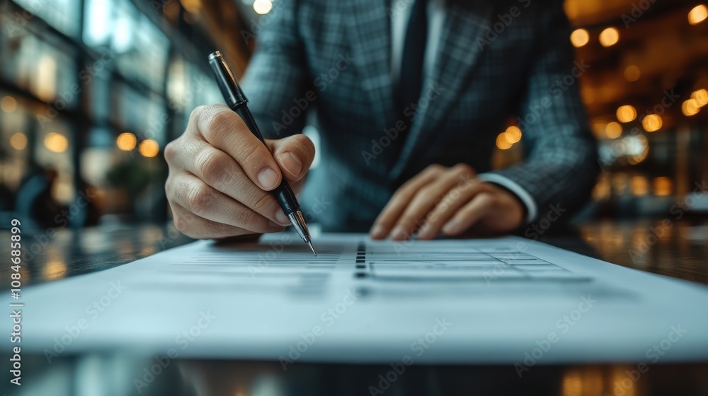 Poster document quality control concept businessman touching document approve paperless assurance approved 