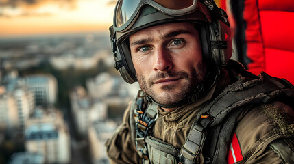 Portrait of a Man in a Military Uniform Looking Directly at the Camera