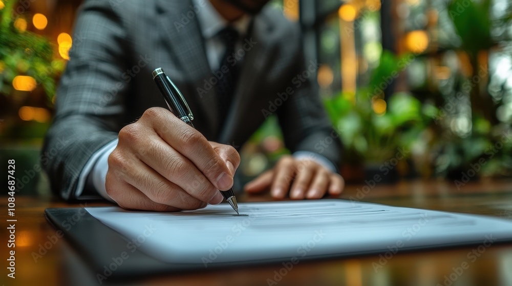 Aufkleber electronic document management system concept businessman writing virtual online document online sur