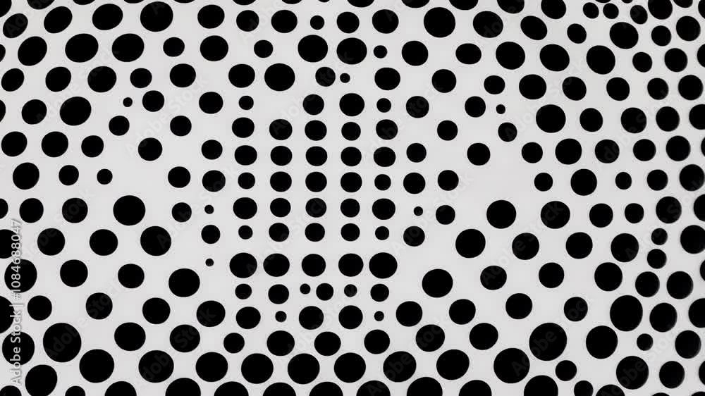 Poster the image features a densely packed arrangement of black circles of different sizes against a light 