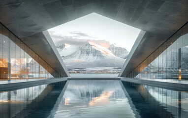 Minimalist modern art building space structure