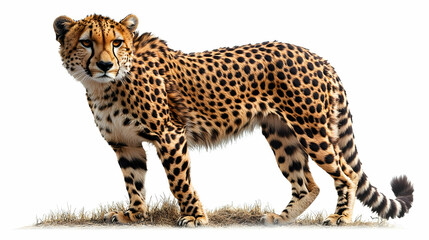 Obraz premium Cheetah Standing on Grass Realistic Image