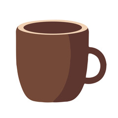 Hand drawing brown vector illustration of a cup of hot tea or coffee isolated on a white background