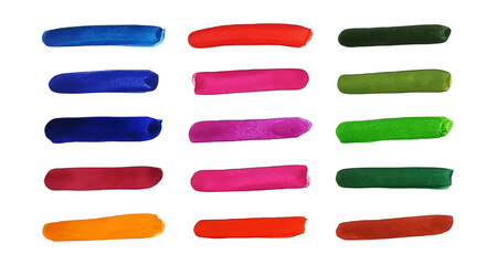 A set of watercolor brush strokes for painting, coloring, vector file