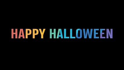 Fototapeta premium Celebration colorful illustration greeting frase “Happy Halloween” on black background