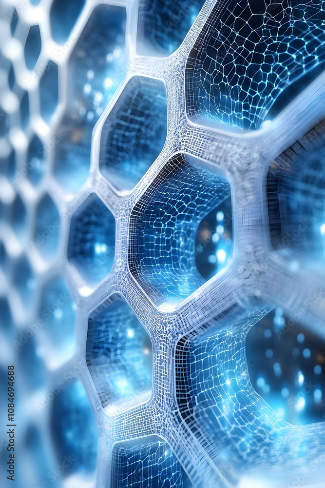 Poster abstract 3d background with hexagonal structure