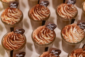 Mousse au Chocolat desserty at a wedding buffet