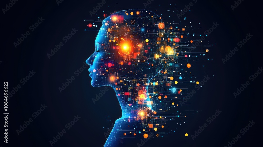 Poster multilingual language translation communication concept a person with icons various languages global