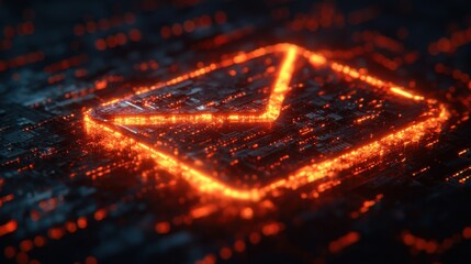 new email notification and internet communication concept email inbox alert and spam virus with warning email security protection alert email technology icon junk mail compromised informatio