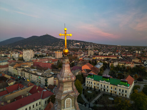 European City Vrsac in Serbia - Aerial View from Drone