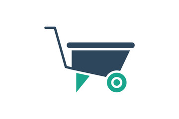 Wheelbarrow icon. solid icon style. icon related to gardening. gardening tool elements vector illustration