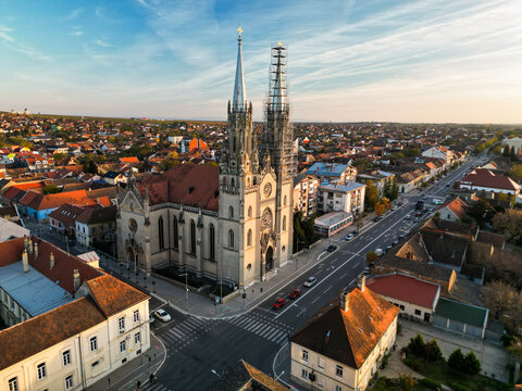 Church of St. Gerhard, Vrsac, Serbia - aerial view