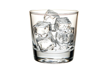 Glass with ice cubes isolated png on a transparent background