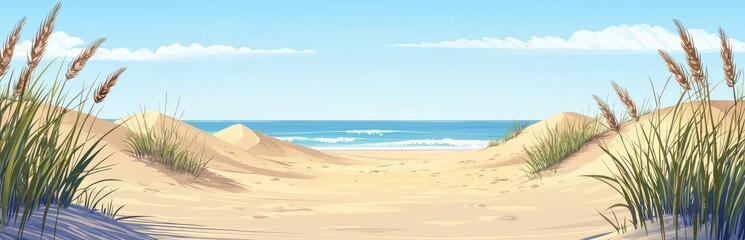 A View of the Sea Through Sand Dunes